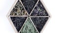 Assorted natural herbal teas from currant ivan tea and others  top view Royalty Free Stock Photo