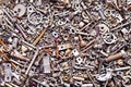Assorted nuts and bolts Royalty Free Stock Photo
