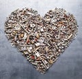 Assorted nuts and bolts heart