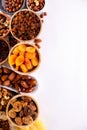 Assorted of nuts and dried fruit Royalty Free Stock Photo