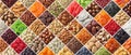 Assorted nuts and dried fruit, large mix organic food background Royalty Free Stock Photo