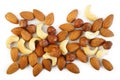 Assorted nuts on a white background Royalty Free Stock Photo