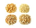 Assorted nuts on white background Royalty Free Stock Photo