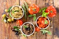 assorted of olive tapenade Royalty Free Stock Photo