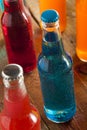 Assorted Organic Blue Craft Sodas Royalty Free Stock Photo