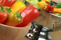 Assorted organic peppers Royalty Free Stock Photo