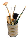 Assorted Paint Brushes In Can