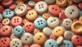 Assorted Pastel and Coral Sewing Buttons Background Royalty Free Stock Photo
