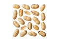 Assorted peanuts in shells arranged randomly on transparent background Royalty Free Stock Photo