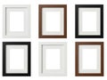Assorted picture frames in various colors and styles displayed in a grid layout Royalty Free Stock Photo