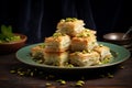 assorted pistachio baklava epic food photography