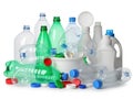 Assorted plastic bottles and caps Royalty Free Stock Photo