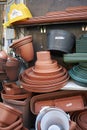 Assorted plastic pots