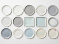 Assorted plates collection isolated on white background Royalty Free Stock Photo
