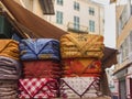 Assorted Provenciale Fabrics stacked in Nice Market Royalty Free Stock Photo