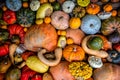 Assorted pumpkins, squashes and gourds