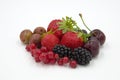 Assorted red and black berries Royalty Free Stock Photo