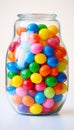 Assorted round candies in a vase, celebrating national candy day with vibrant display