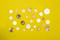 Assorted Round Clothing or Tailoring Buttons Royalty Free Stock Photo