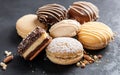 Assorted Round Cookies with Chocolate and Caramel