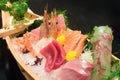 Assorted sashimi boat Royalty Free Stock Photo