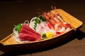 Assorted sashimi platter. Sashimi is fillet of raw fish Royalty Free Stock Photo