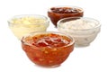 Assorted sauces Royalty Free Stock Photo