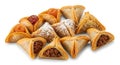Assorted savory and sweet triangular pastries pile Royalty Free Stock Photo