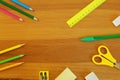 Assorted school supplies Royalty Free Stock Photo