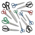 Assorted Scissors Collection for Crafting and sewing Royalty Free Stock Photo
