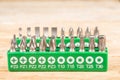 Assorted screwdriver insert tips Royalty Free Stock Photo