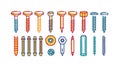 Assorted Screws and Bolts for Fastening DIY, vector design Generative AI Royalty Free Stock Photo