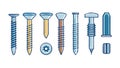 Assorted Screws Fasteners Vector Set, Hardware Construction, vector design Generative AI Royalty Free Stock Photo