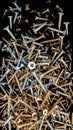 Assorted Screws Texture Background Shiny Golden and Silver Fasteners Hardware Tools Royalty Free Stock Photo