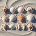 Shells vary in size with some featuring ridges and others smooth Royalty Free Stock Photo