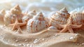 Assorted seashells AI Generated