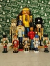 Assorted Nutcrackers, peace, army, original, sparkly, an a vintage wooden soldier