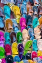 Assorted shoes at market stall Royalty Free Stock Photo