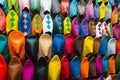 Assorted shoes at market stall Royalty Free Stock Photo