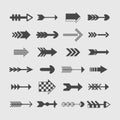 Assorted silhouette direction arrows icons set Royalty Free Stock Photo