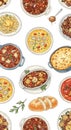 Assorted Soups and Stews in Bowls Royalty Free Stock Photo