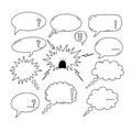 Assorted speech and thought bubbles with exclamation and question marks Royalty Free Stock Photo