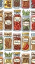 Assorted Spices and Herbs in Jars Royalty Free Stock Photo