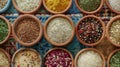 Assorted Spices and Herbs in Terracotta Pots