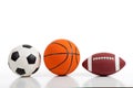 Assorted Sports Balls on White Royalty Free Stock Photo