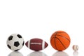 Assorted Sports Balls on White