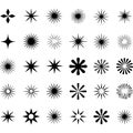 Assorted star shapes isolated on white background, representing festive sparkle Royalty Free Stock Photo
