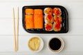 Assorted sushi. Big set of sushi. Royalty Free Stock Photo