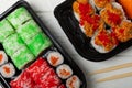 Assorted sushi. Big set of sushi. Royalty Free Stock Photo