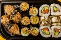 Assorted sushi. Big set of sushi. Royalty Free Stock Photo